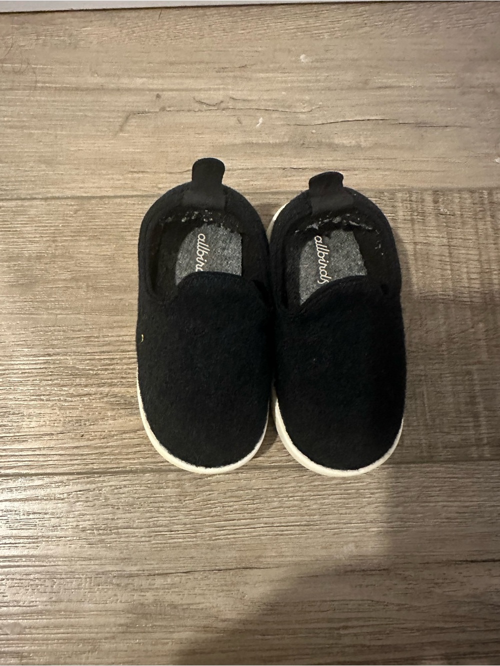 allbirds Kids Black Wool Slip-On Walkers